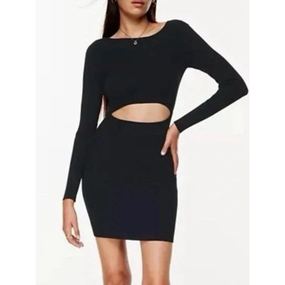 Wilfred Free (Aritzia) Ribbed Cutout Mini Dress — Size M